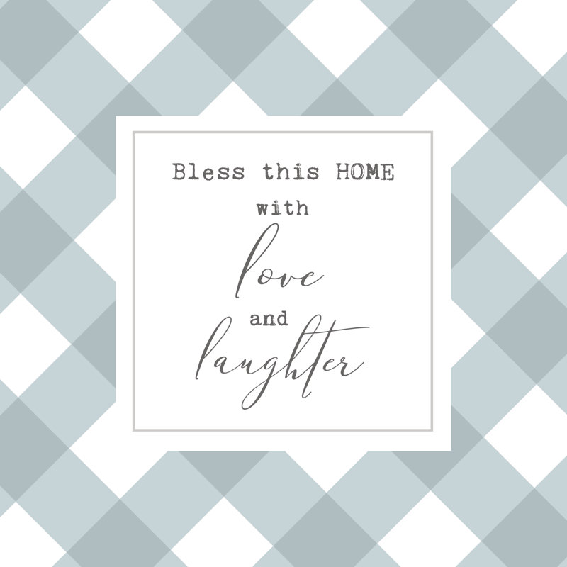 Bless This Home Buffalo Plaid Light - Wrapped Canvas Print, 91cm H x 91cm W x 3.8cm D
