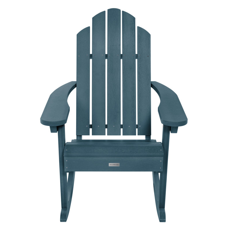Chaise berçante d'extérieur en plastique Anette, Bleu Nantucket
