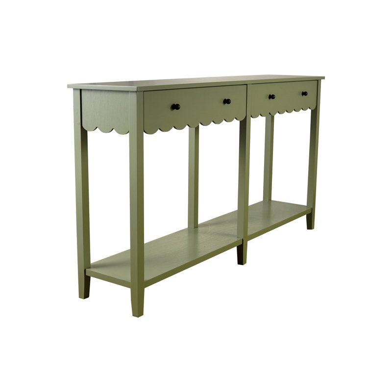 Console Scalloped en bois récupéré au fini eucalyptus