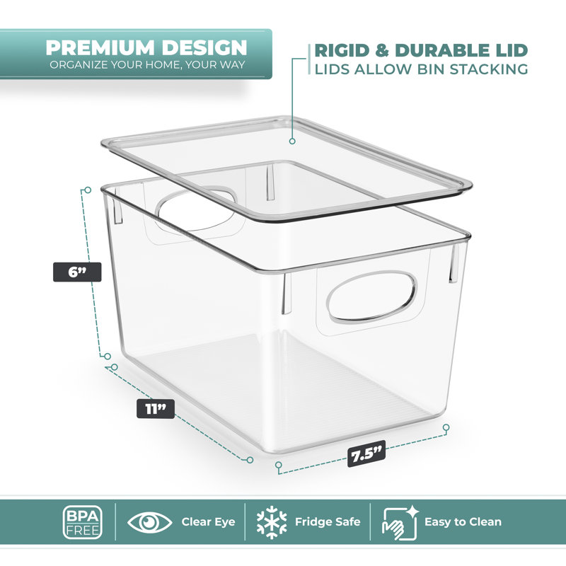 Clear Acrylic Stackable Storage Bins with Lids - 8 Pack