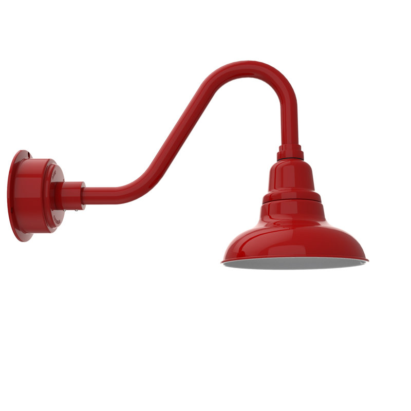 Luminaire de grange d’extérieur à del Idella, Rouge cerise, H 16 po x l 8 po x P 24 po