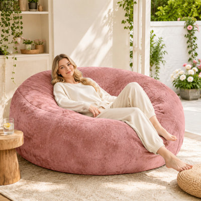 Fauteuil à billes géant en mousse à mémoire de forme de 6 pieds, chaise longue pour adulte, spacieux - convient à n'importe quelle pièce, parfait pour les soirées cinéma et la lecture