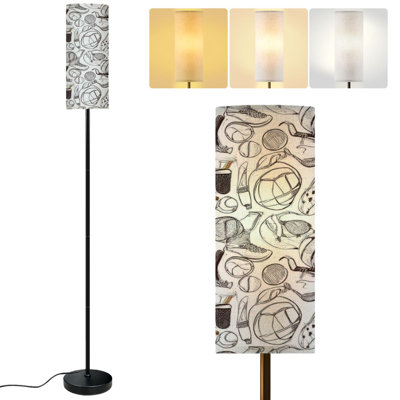  68.5" Standing Floor Lamp sport transparent Sport set hand Dimmable Metal Pole Lamp with Linen Lampshade LED Bulb Included
