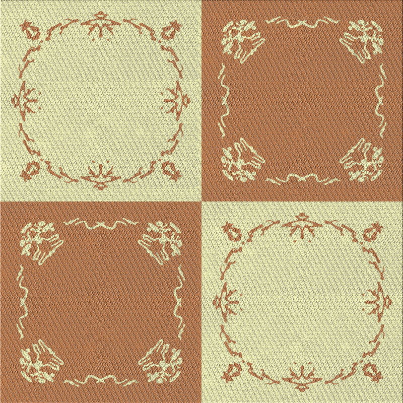 Tapis brun Ishika, Carré 4 pi