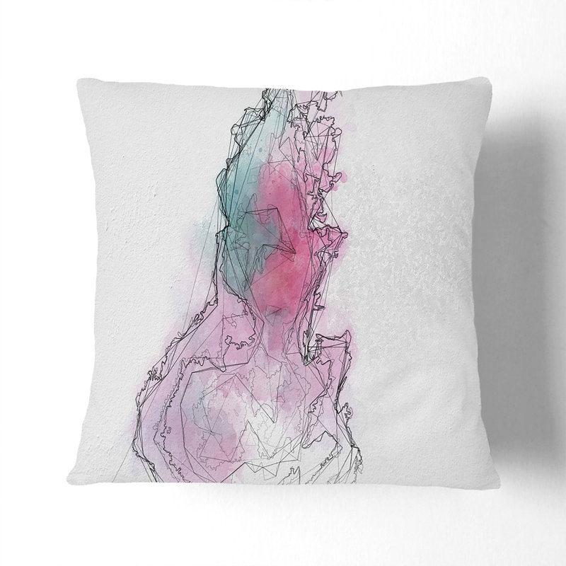 Falling Down Cushion with Filling, 55cm H x 55cm W x 20cm D, Black