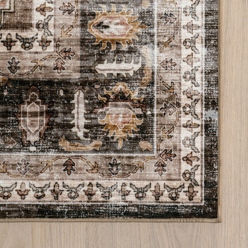 Tapis lavable à la machine Davi Faded SplashGuard, Rectangle 5' x 8'