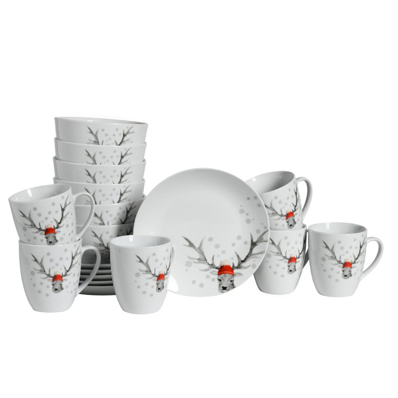 Luna Piece Porcelain China Dinnerware Set - Service for 6