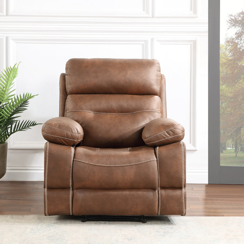Fauteuil inclinable manuel Rudger, Tissu brun foncé