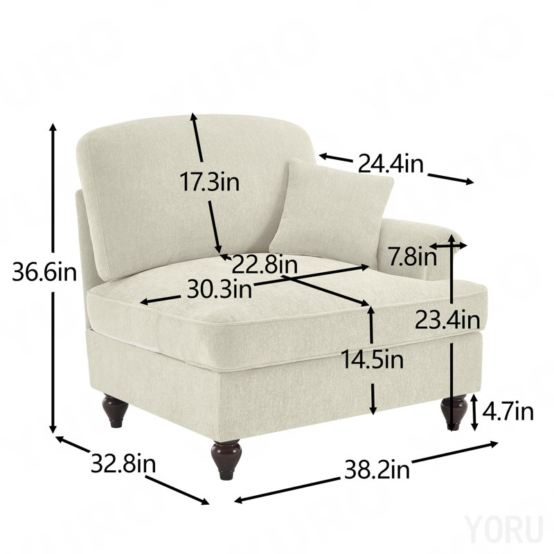 Sofa Rsf Chenille W/1 Pillow -Beige