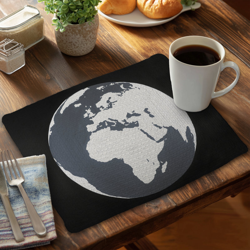 Napperon tressé bleu terre et galaxie | Home Decor Essential