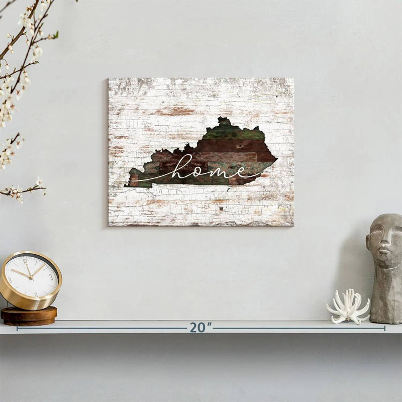 Kentucky Home Map sur impression sur toile, H 8 po x l 10 po x P 1 po