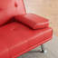 Canapé-lit pliant double en cuir rouge 67 pouces avec table basse pour bureau-720871190
