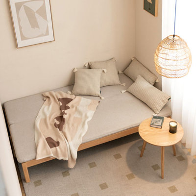 Beige,Brown Cotton-linen imitation Modular Sofa bed cushion couch