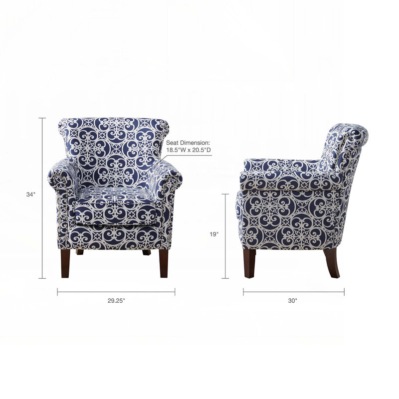 Chaise rembourrée en rayonne avec 4 pieds, Nav / rayonne blanche