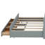 Lit en bois avec tête de lit (prises intégrées) - Conception extensible + lit gigogne simple et 3 tiroirs de rangement-118036956-118036958