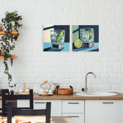 Ensemble de 2 plaques murales Strong Gin Tonic Cocktail, design par Kate Jarvik Birch