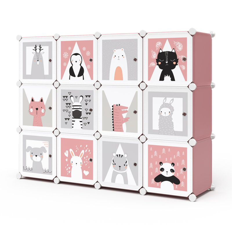 75cm Wide Clothes Storage System, Pink/Grey/White