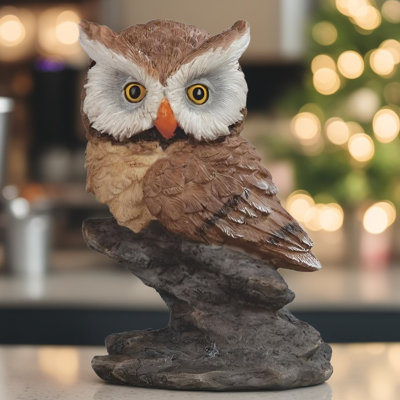 4.5"H Brown Owl Sitting on Figurine