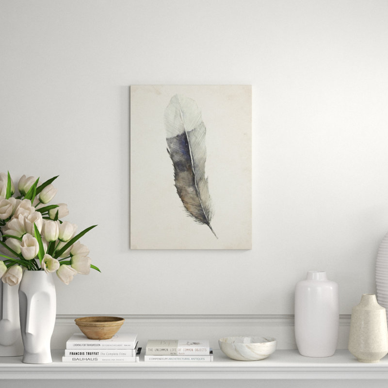 Charcoal Feathers II Print by Beverly Fuller, Glass Coat, 41" H x 30" W