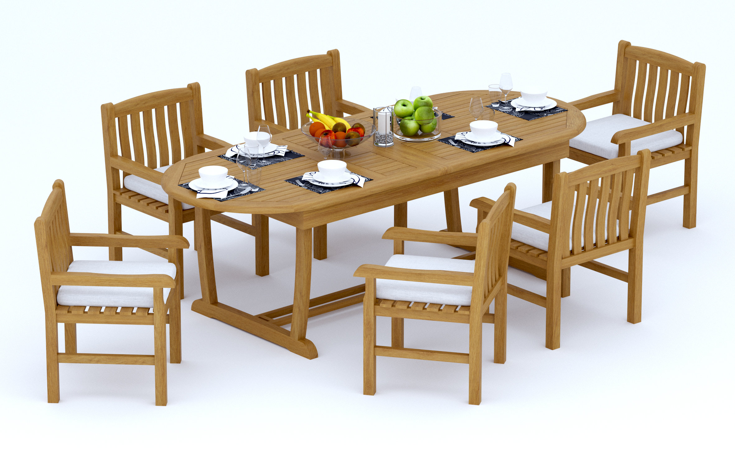 Teak Smith Devon Oval 71'' L Outdoor Dining Set | Wayfair