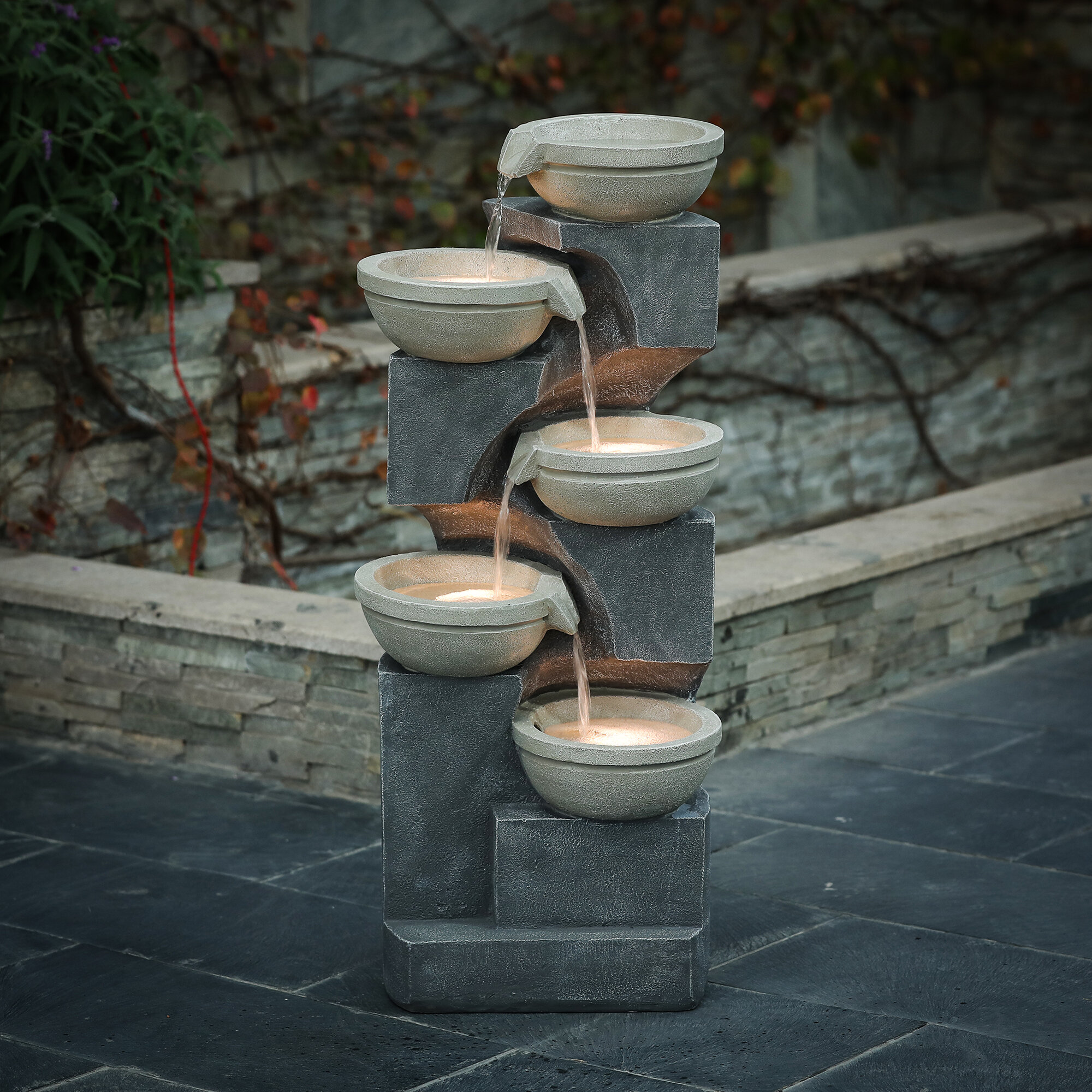 Loon Peak® Hraztan Resin Fountain with Light | Wayfair