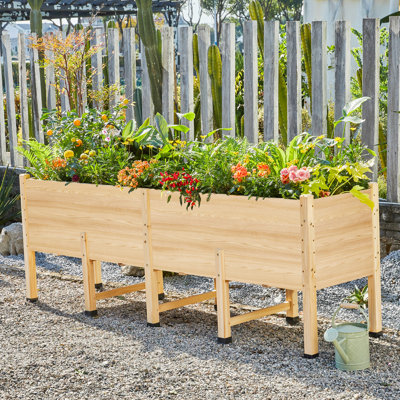 Wooden Raised Garden Bed with Legs,  Deep Elevated Planter Box for Deep-Rooted Plants, for Balcony, Patio & Backyard, Easy Assembly
