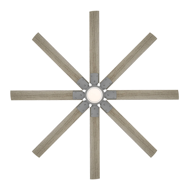 Renegade 8 - Blade Outdoor Integrated LED Smart Standard Ceiling Fan with Remote Control and Light Kit Included, 2700K, 66"