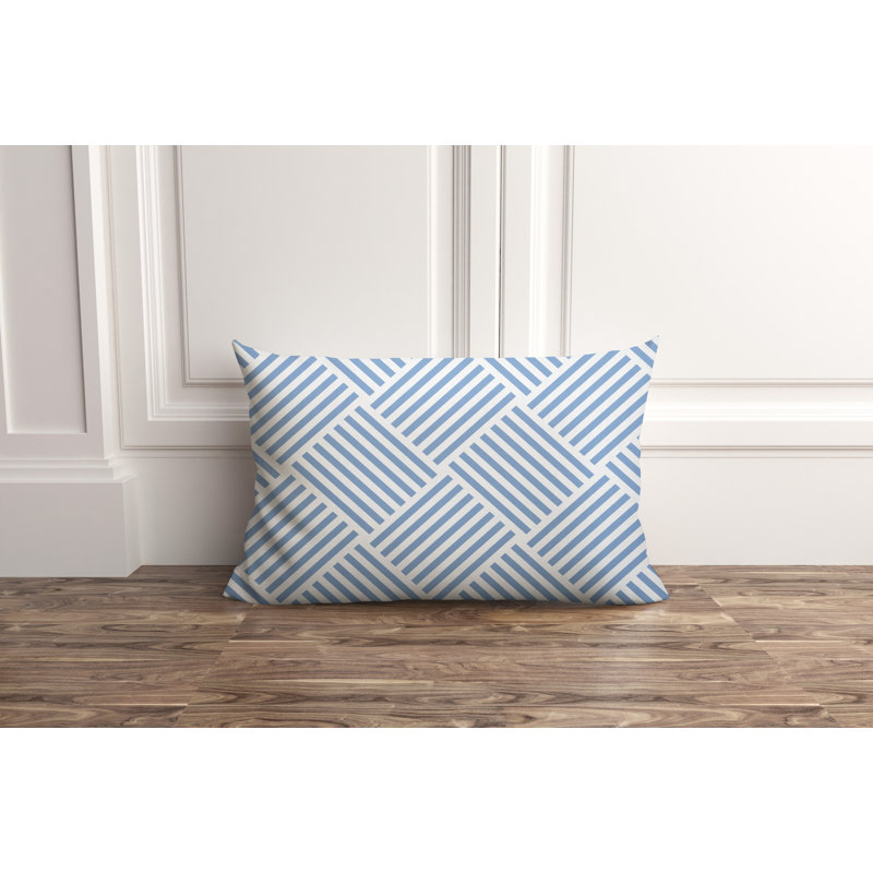 Langley Geometric Outdoor Reversible Throw Pillow, Periwinkle