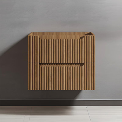Armoire de salle de bain murale 24 po noyer flottant moderne noyer (armoire seulement)