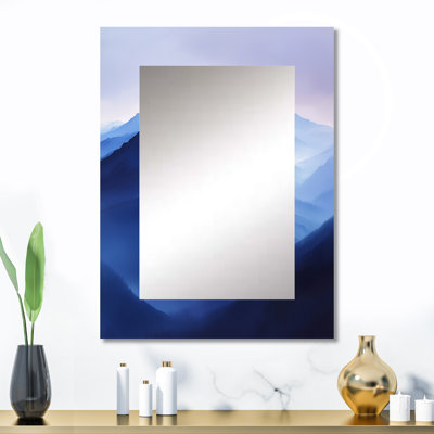 «Alaska Snow Capped Summit at Twilight I», miroir mural blanc, impression sur métal
