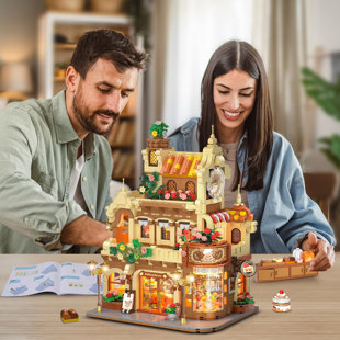 3-story Bakery Café Building Set – Interactive Miniature Shop Model With Realistic Details For Kids 8+