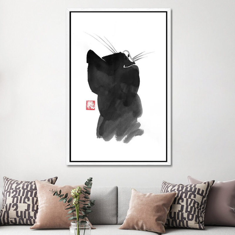 Cat’s Back I by Péchane - Print on Canvas, 152.5 cm H x 101.5 cm W, White Framed