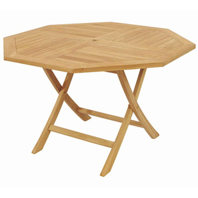 Garner Teak Folding Outdoor Dining Table With Umbrella Hole , 47.5'' in. W 47.5'' in. D
