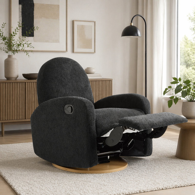 Fauteuil inclinable et pivotant à 360 ° avec style contemporain, Noir