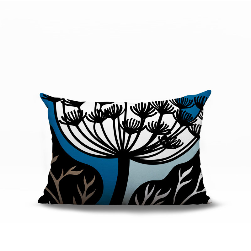 Oreiller rectangulaire réversible intérieur / extérieur Alimi, Rectangle H 14 po x l 20 po, Turquoise