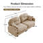 Causeuse en tissu d'ameublement modulaire en chenille, conception plissée matelassée, conception ergonomique, mousse haute densité, accoudoirs élégants, base en bois de haute qualité, convient aux salons, chameau-124793060