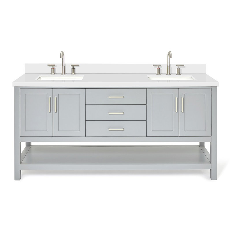 Magnolia Bath Vanity Oval Basin S073DWQ, Rectangular, Gray