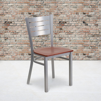 Elkton Slat Back Metal Restaurant Chair