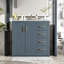 Meuble-lavabo de salle de bain avec lavabo en céramique, 3 tiroirs et portes à fermeture douce-873163355