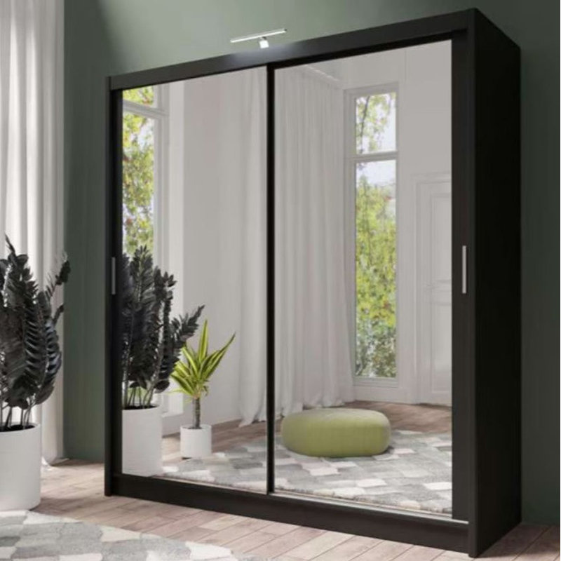 Manufactured Wood Wardrobe, Black