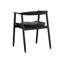 Chaise avec accoudoirs capitonnée Gernhard - gris chiné Belfast - noir