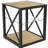 Modern End Table For Bedroom And Living Room, Tempered Glass Natural Wood Top, Industrial Side With 3 - Tier Efficient Storage Compact Smart Design-2096542285