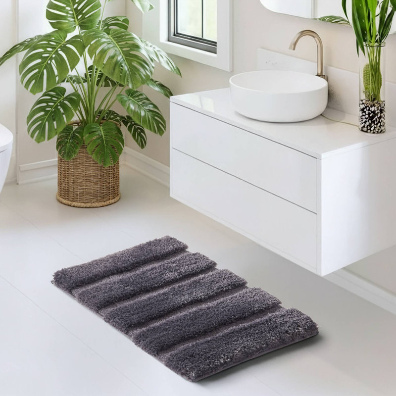 Tapis pour salle de bain 17,5 po, Gris, L 17 po x L 24 po