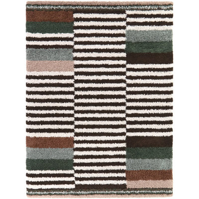 Katz Brown Modern Striped Area Rug