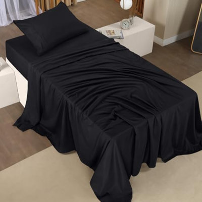 Ensemble de draps pour lit simple - Paquet de 10 ensembles de draps - Parfait pour le spa, l'hôtel et la chambre d'amis - Microfibre brossée - Résistant au rétrécissement et à la décoloration - Facile d'entretien (gris)