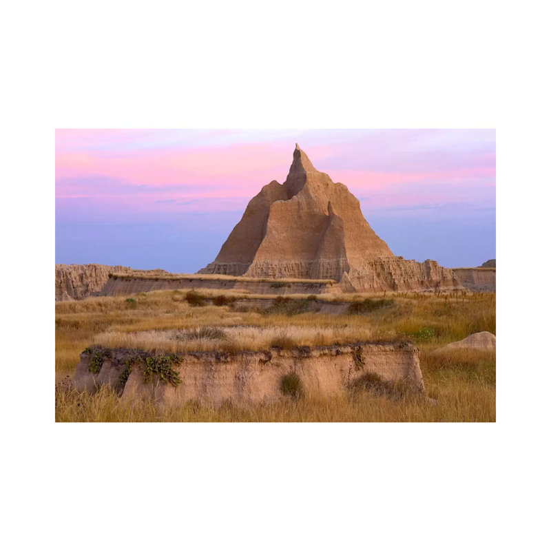 Landscape Showing Erosional Features With Grassland, Badlands National Park, South Dakota by Tim Fitzharris - Gallery-Wrapped Canvas Giclée on Canvas