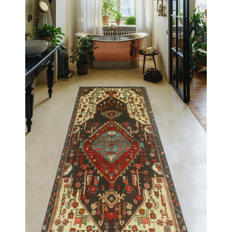 Fateha One-of-a-Kind 3'3" X 8'4" 1980s Runner Wool Area Rug