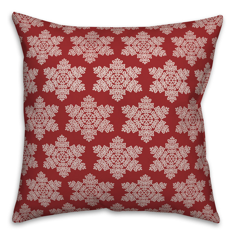  Snowflake Throw Pillow Cover, 16" x 16", Polyester/Polyfill