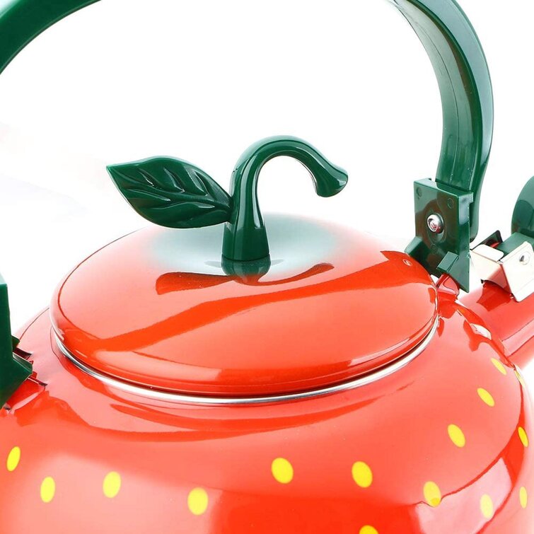 Supreme Housewares Stainless Steel Whistling Stovetop Kettle Color: Red, Capacity: 2.3 qts. 71511-W