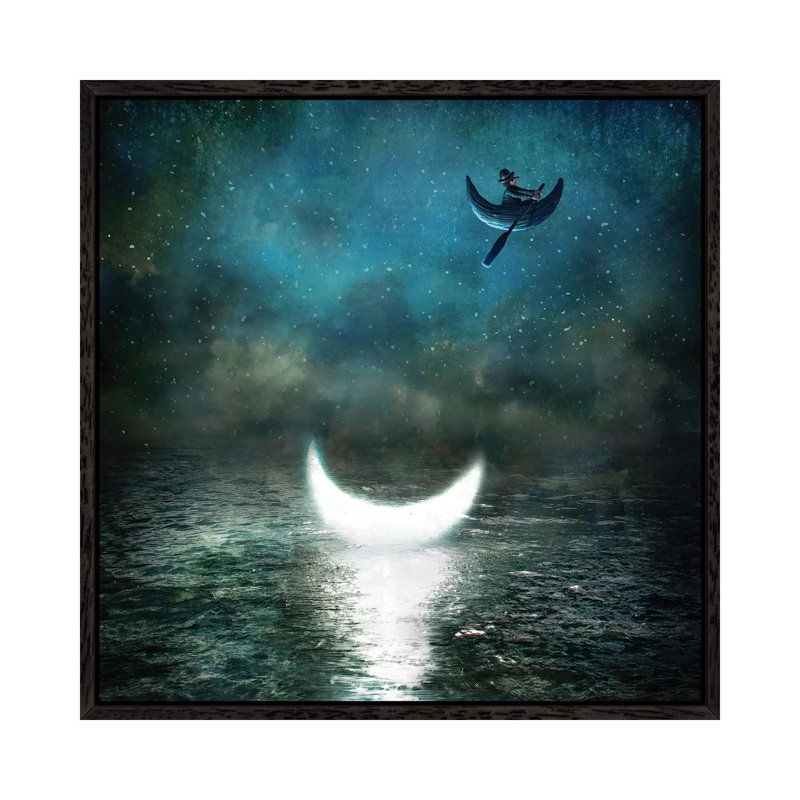 Dull Night 1 Piece Wall Art on Canvas, 93.98 cm H x 93.98 cm W, Black Framed